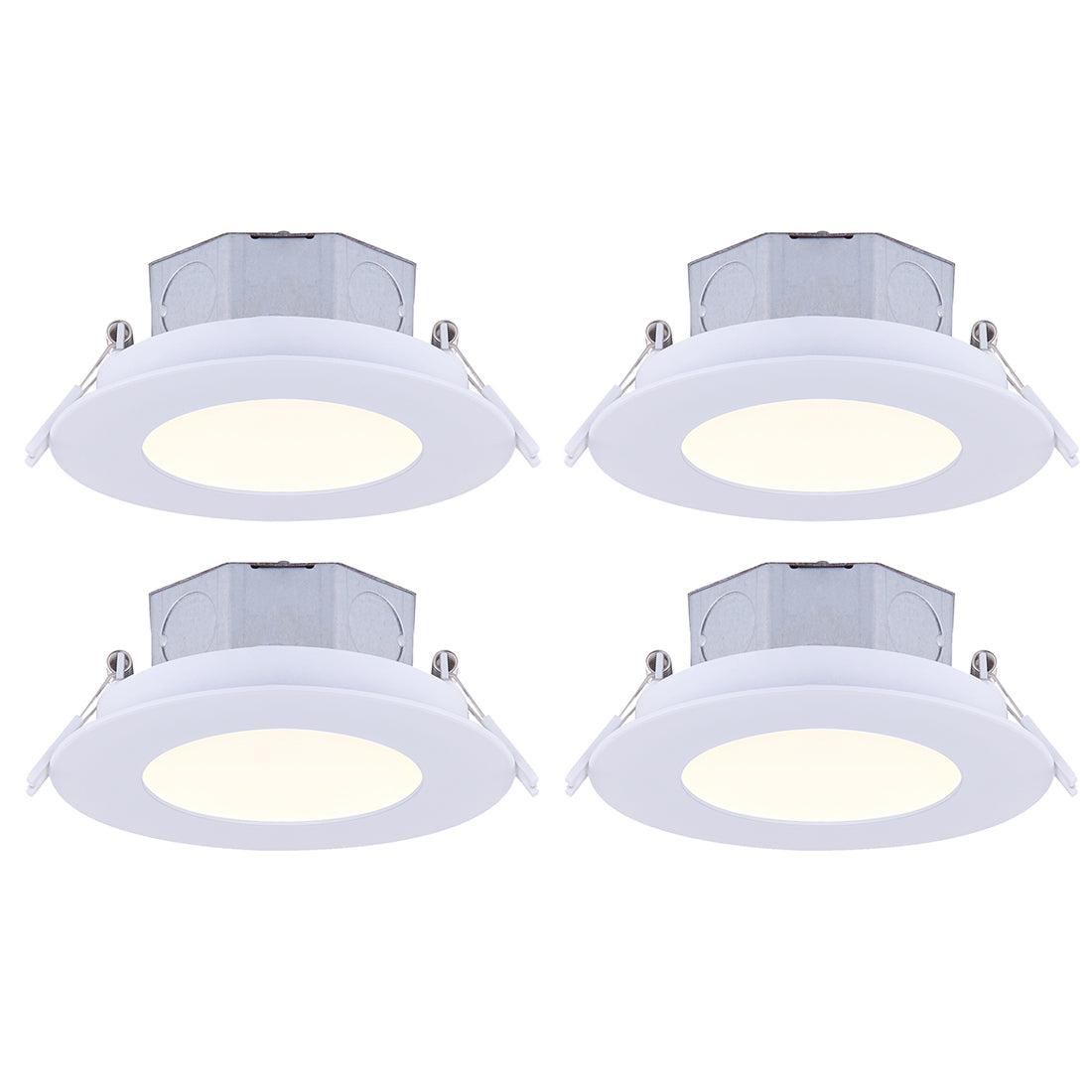 LED Recess Downlight, DL-4-9RR-WH-C-4, 4-Pack, 4 IN White Color Trim