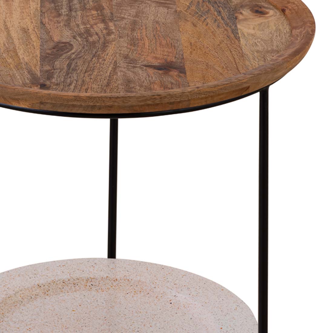 TERRA Side Table with Wooden & Iron Top
