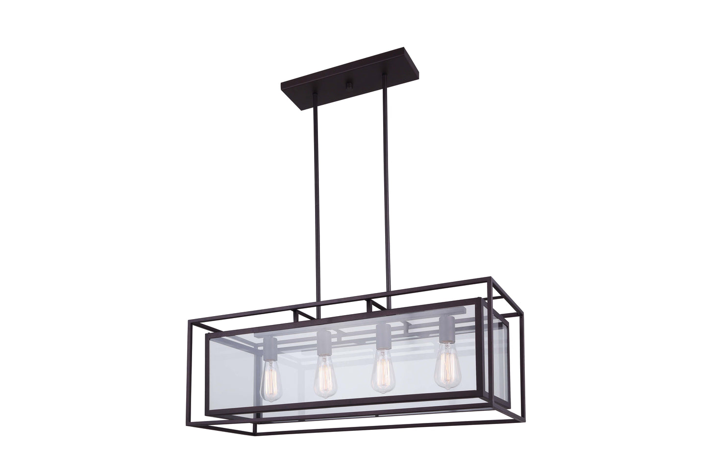 ISOLA, ICH595A04ORB32, 4 Lt Rod Chandelier, Clear Glass