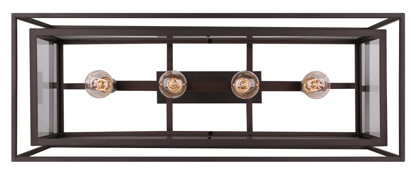 ISOLA, ICH595A04ORB32, 4 Lt Rod Chandelier, Clear Glass