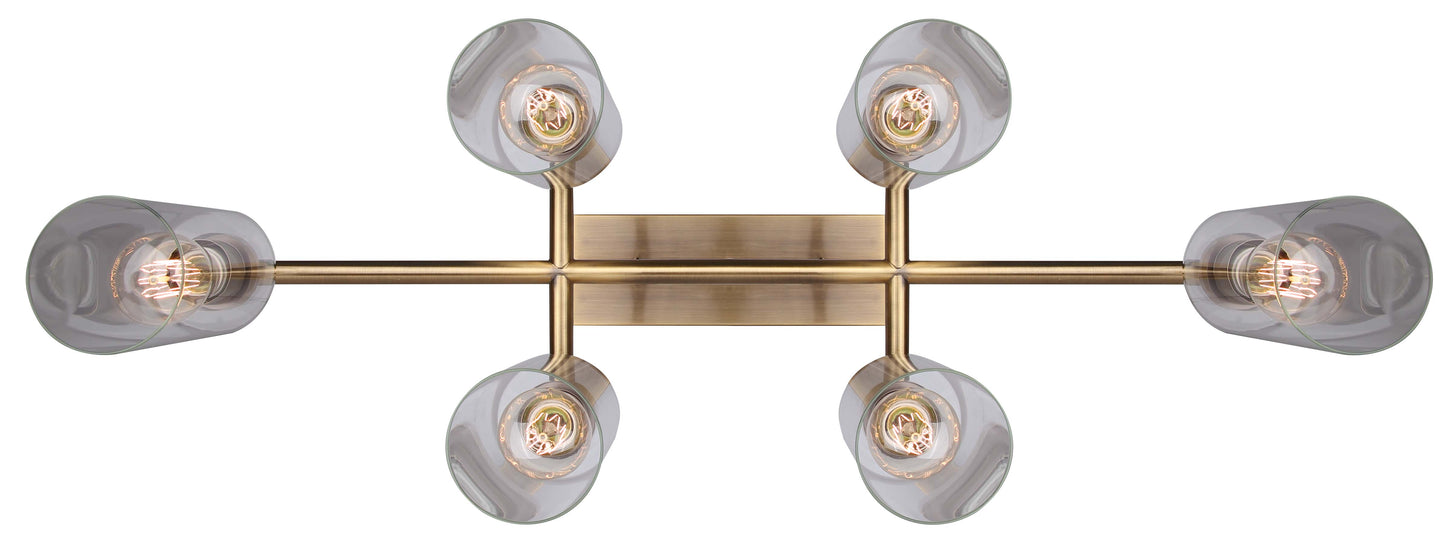 JETT, ICH671B06GD, GD Color, 6 Lt Rod Chandelier