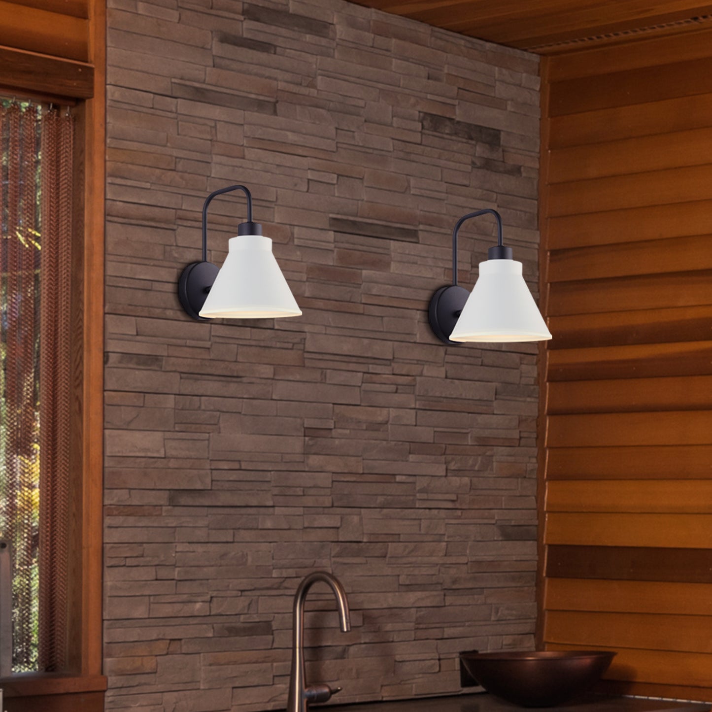 PENN, IOL699TBWH BK (sand) + White (Sand) Color, 1 Lt Outdoor Down Light