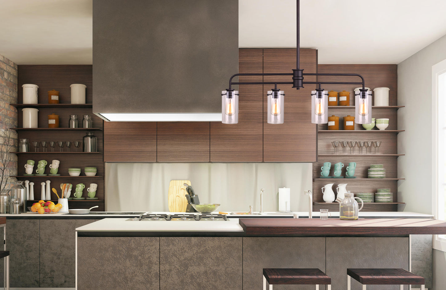ALBANY, IPL679A04ORB, 4 Lt Rod Pendant