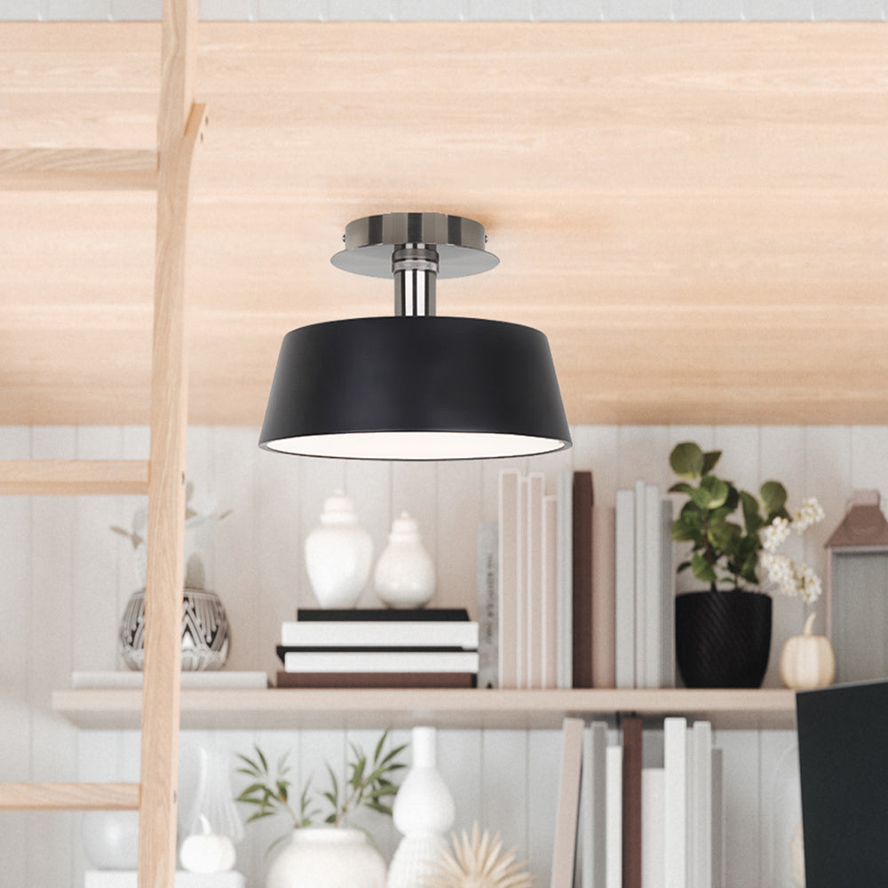 JESSA, LFM263A13BKN, BN + MBK Color, 12.75inch LED Flush Mount