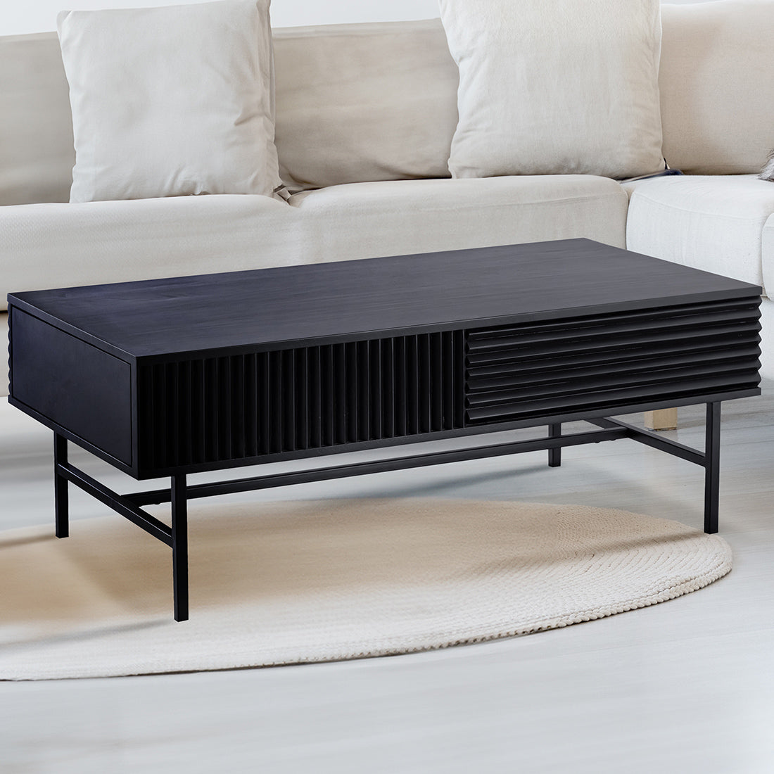 ELLINGTON Coffee Table Black Iron/Black Wood