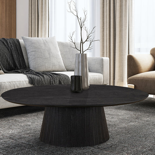 BECK Black Soft Finish | Mango wood oval coffee table