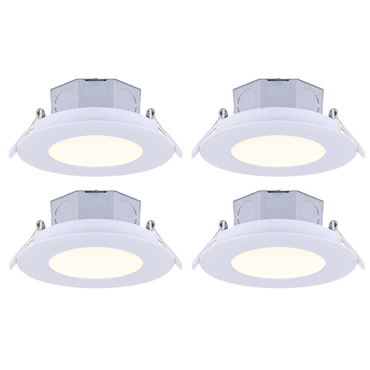 LED Recess Downlight, DL-4-9RR-WH-C-4,  4-Pack, 4 IN White Color Trim