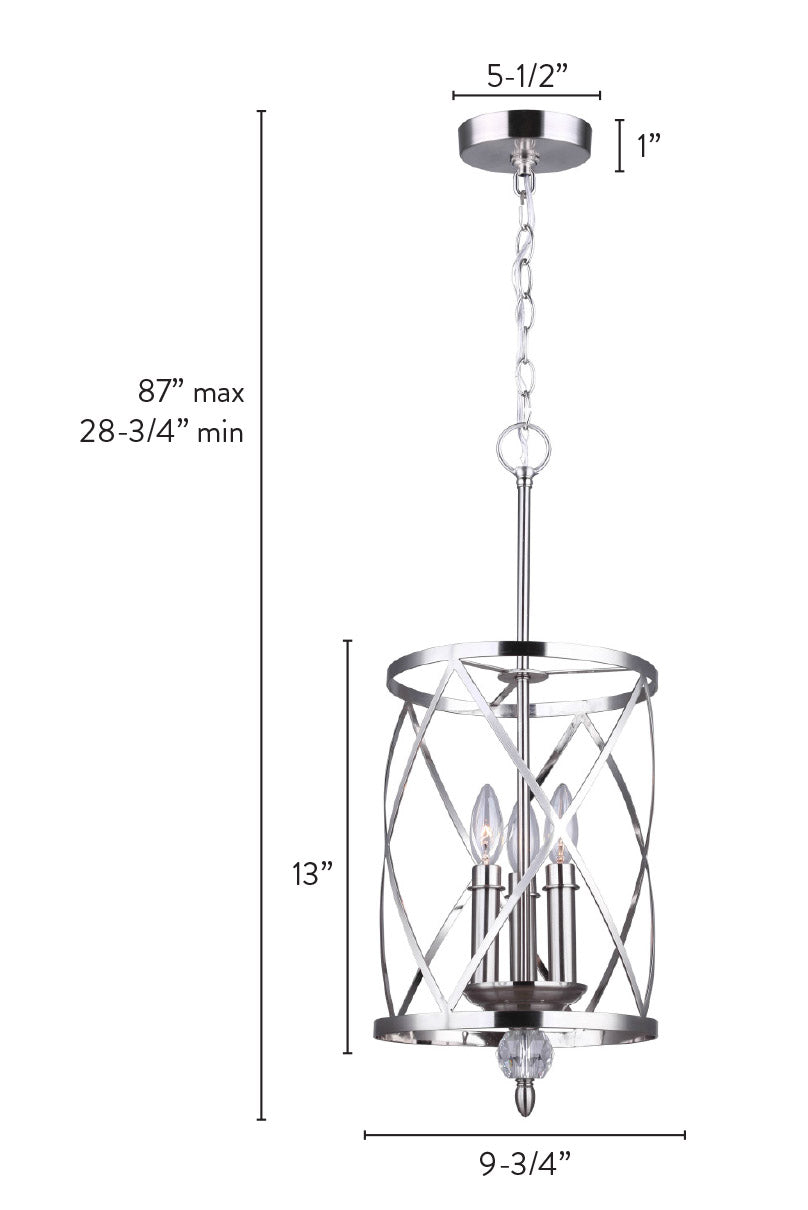 Vanessa, ICH172B03CH10, 3 Lt Chandelier