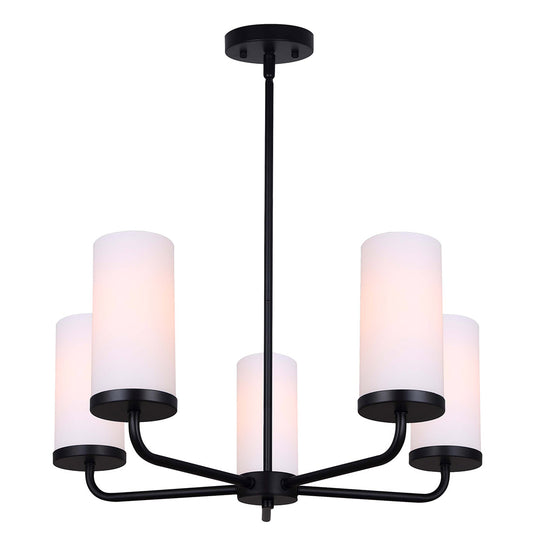 MALLOY, ICH2029B05BK, MBK Color, 5 Lt Rod Chandelier