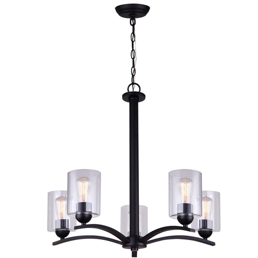 HAMPTON, ICH370A05BK-CL, 5 Lt Chain Chandelier