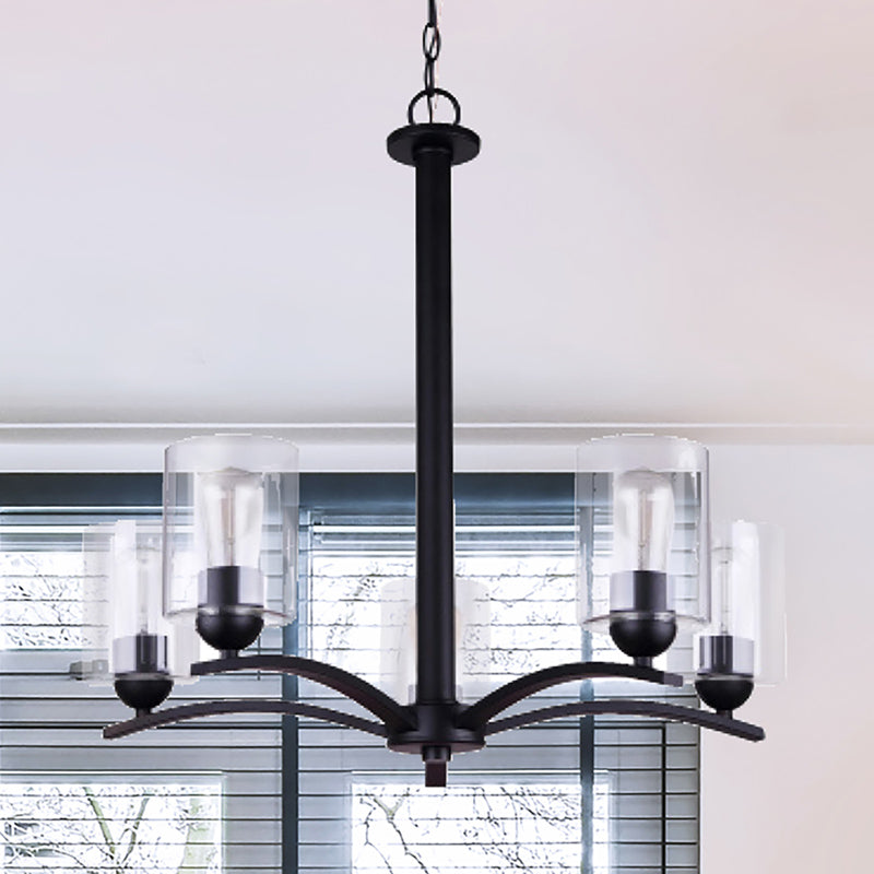 HAMPTON, ICH370A05BK-CL, 5 Lt Chain Chandelier