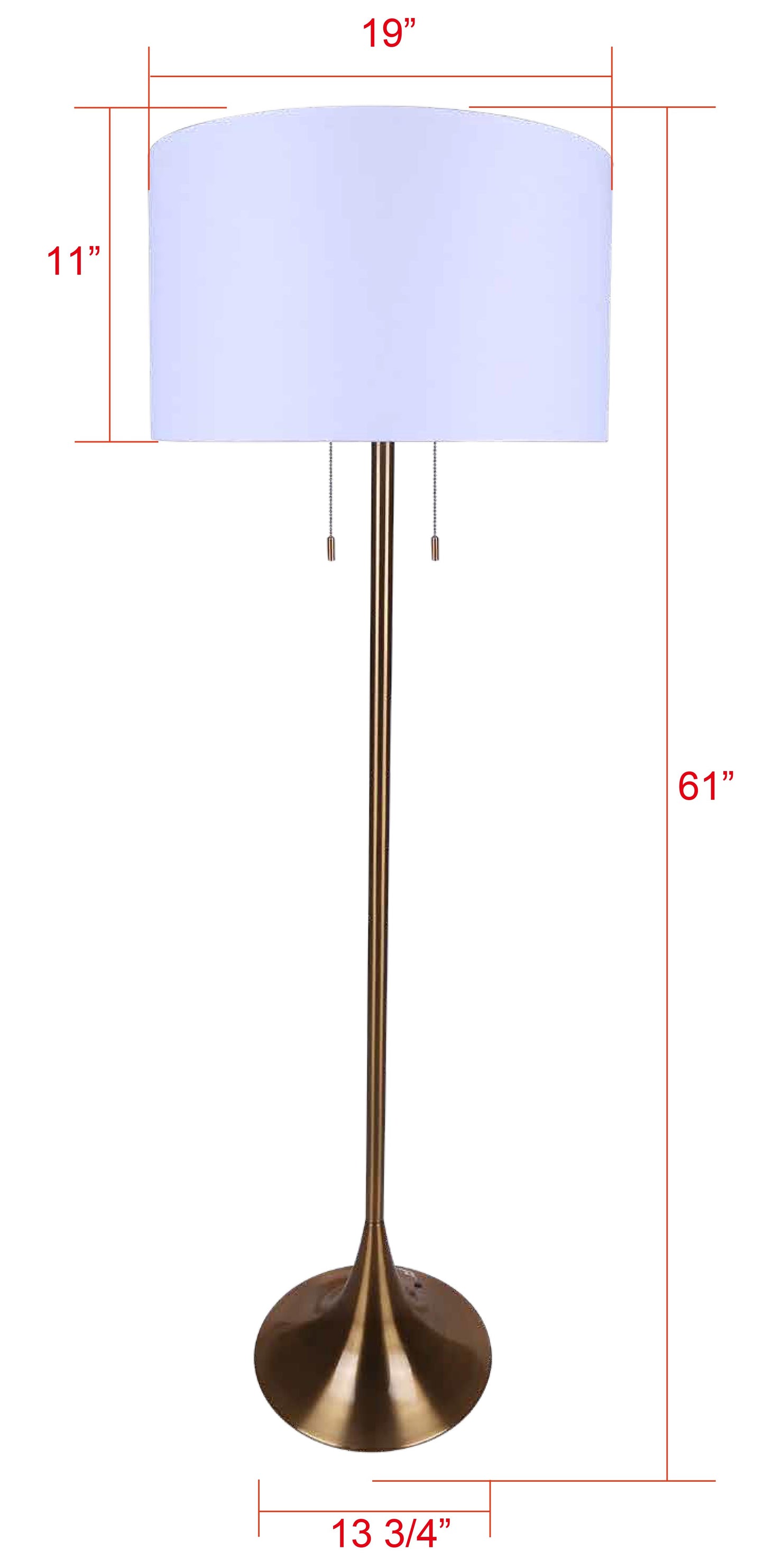 CLARA, IFL2122B61GD, 2 Lt Floor Lamp