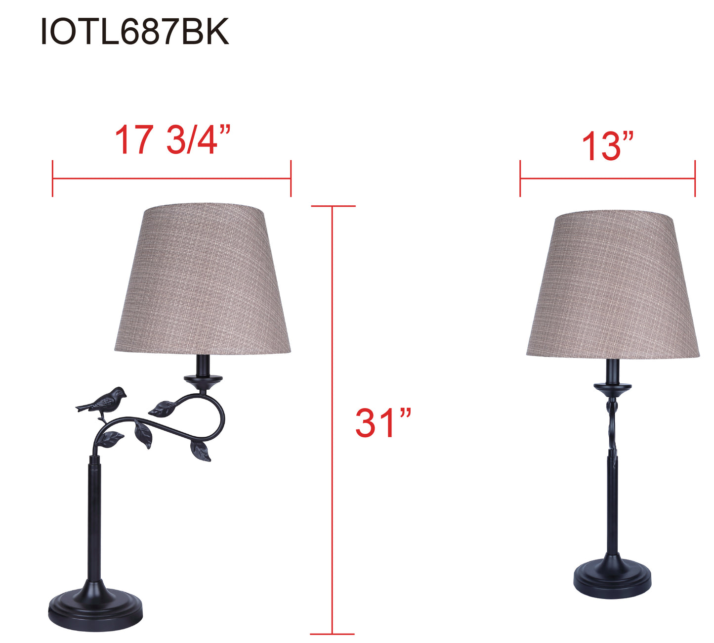 HAVRAN, IOTL687BK, 1 Lt Outdoor Table Lamp