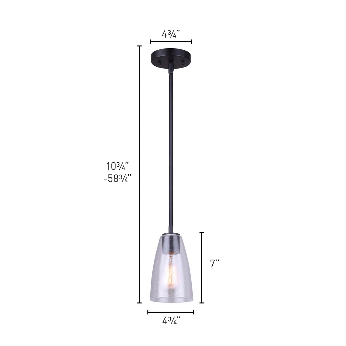 KONA, IPL1013A01BK, MBK Color, 1 Lt Rod Pendant