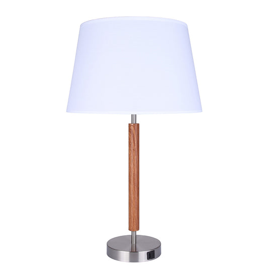 MALY, ITL2137B26BNW, BN + Faux Wood Color, 1 Lt Table Lamp