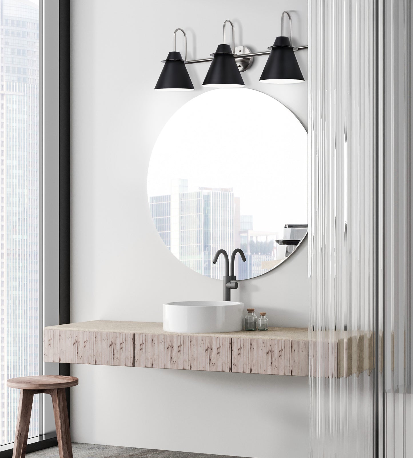 TALIA, IVL1076A03BKN, BN + MBK Color, 3 Lt Vanity