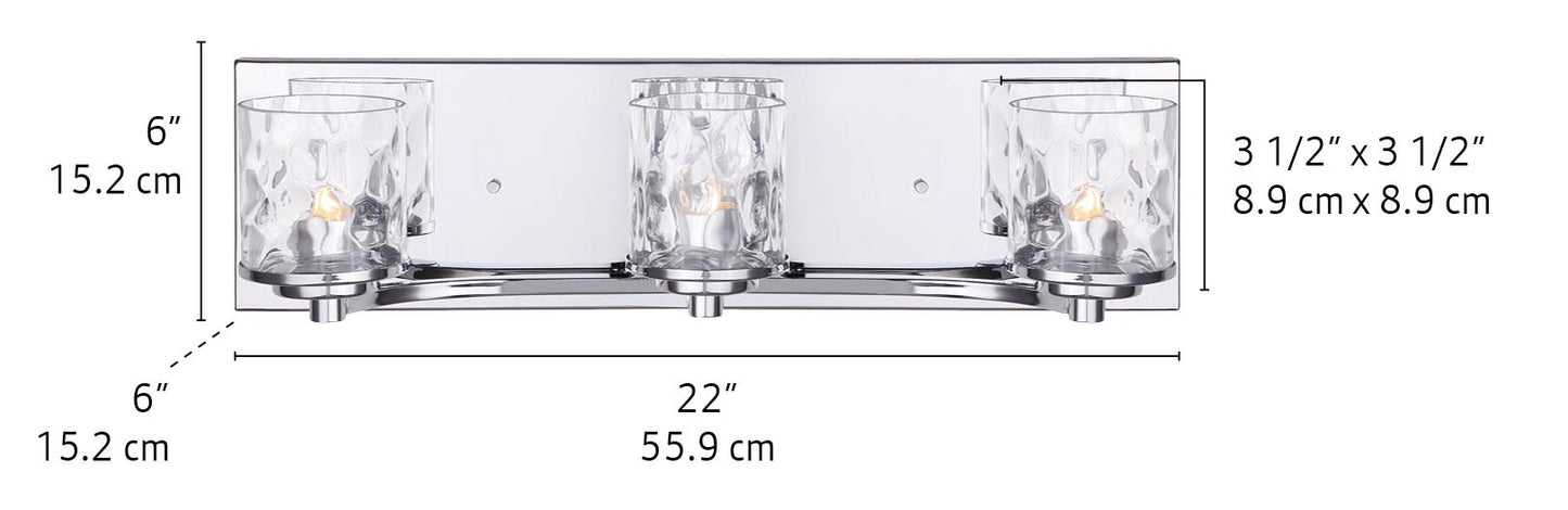 ABELLA, IVL480B03CH9, 22 INCH, Chrome with watermark glass