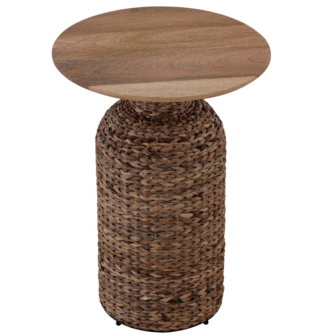 MANU Sea Grass with Mango Wood Top Side Table