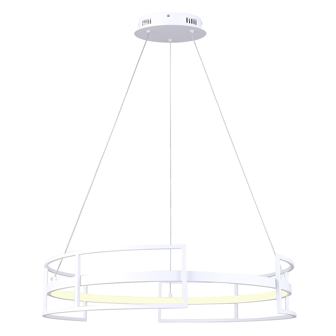 AMORA, LCH231A24WH, MWH Color, 24inch Width Cable LED Chandelier