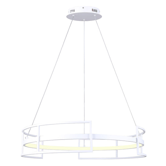 AMORA, LCH231A24WH, MWH Color, 24inch Width Cable LED Chandelier