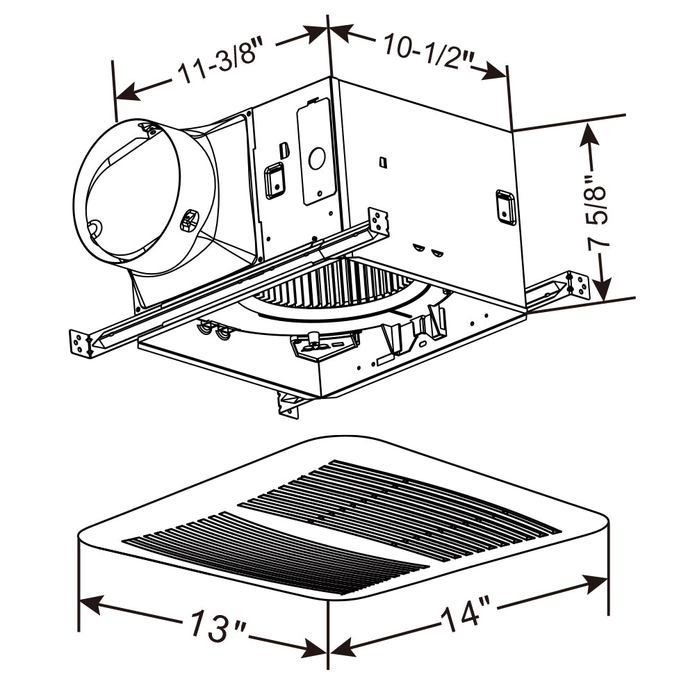 110 CFM CEP Series Ultra Quiet 0.3 Sones Bathroom Exhaust Fan